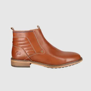 Calvin Zip Up Boots Tan Hunter Businessman