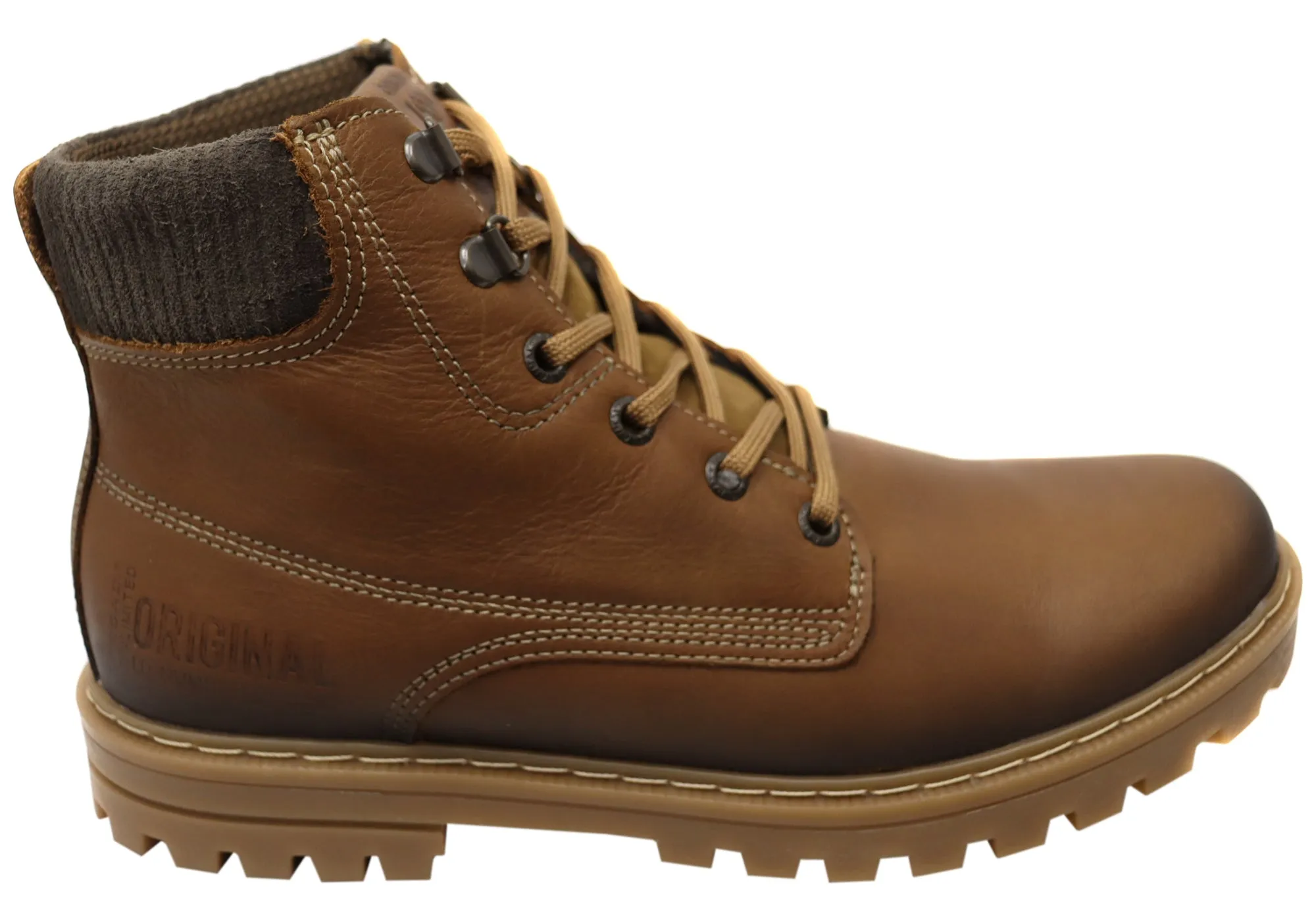 Smooth Entry Pegada Hummer Mens Comfortable Leather Lace Up Boots Made In Brazil