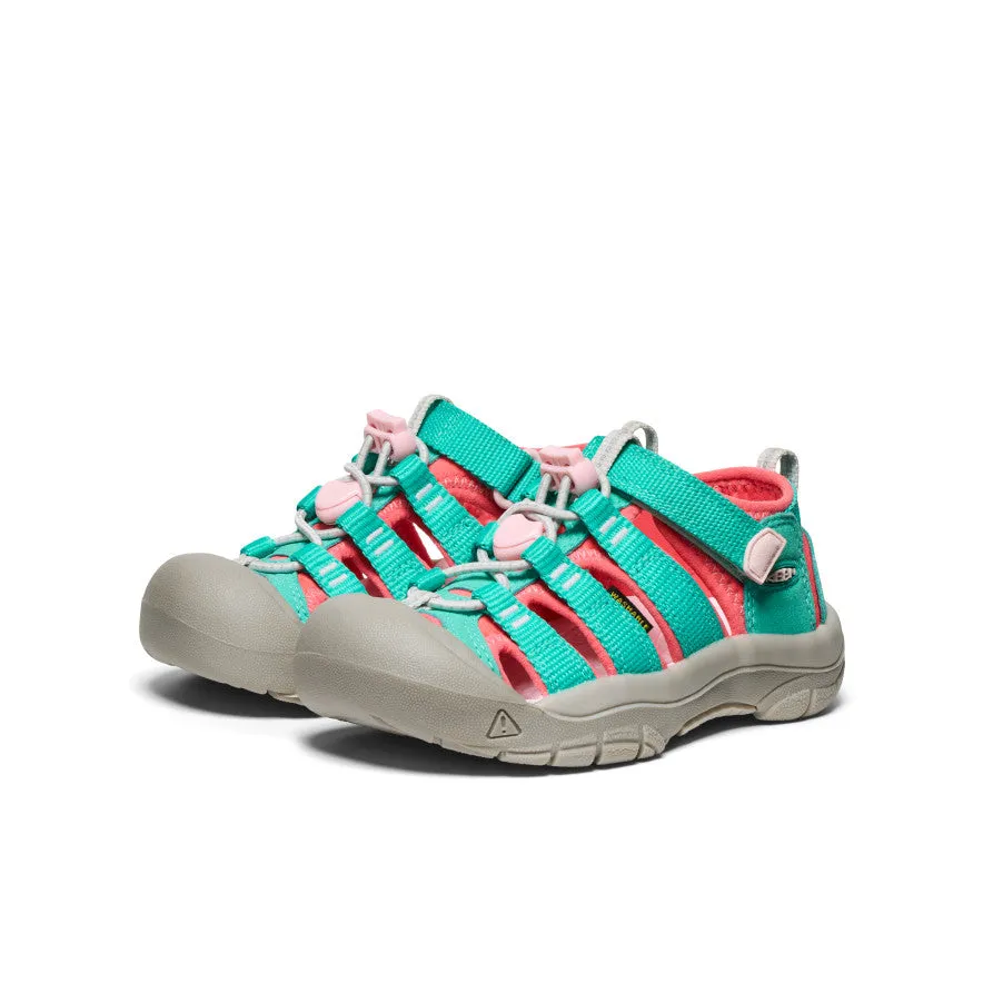 Little Kids' Newport H2  |  Bright Aqua/Giggle Pink Walking Sandals Quick Dry Material