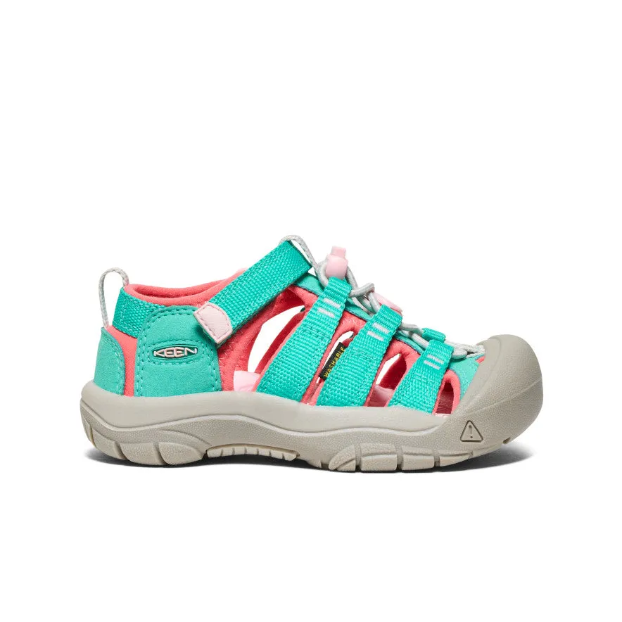 Barefoot feel Little Kids' Newport H2  |  Bright Aqua/Giggle Pink