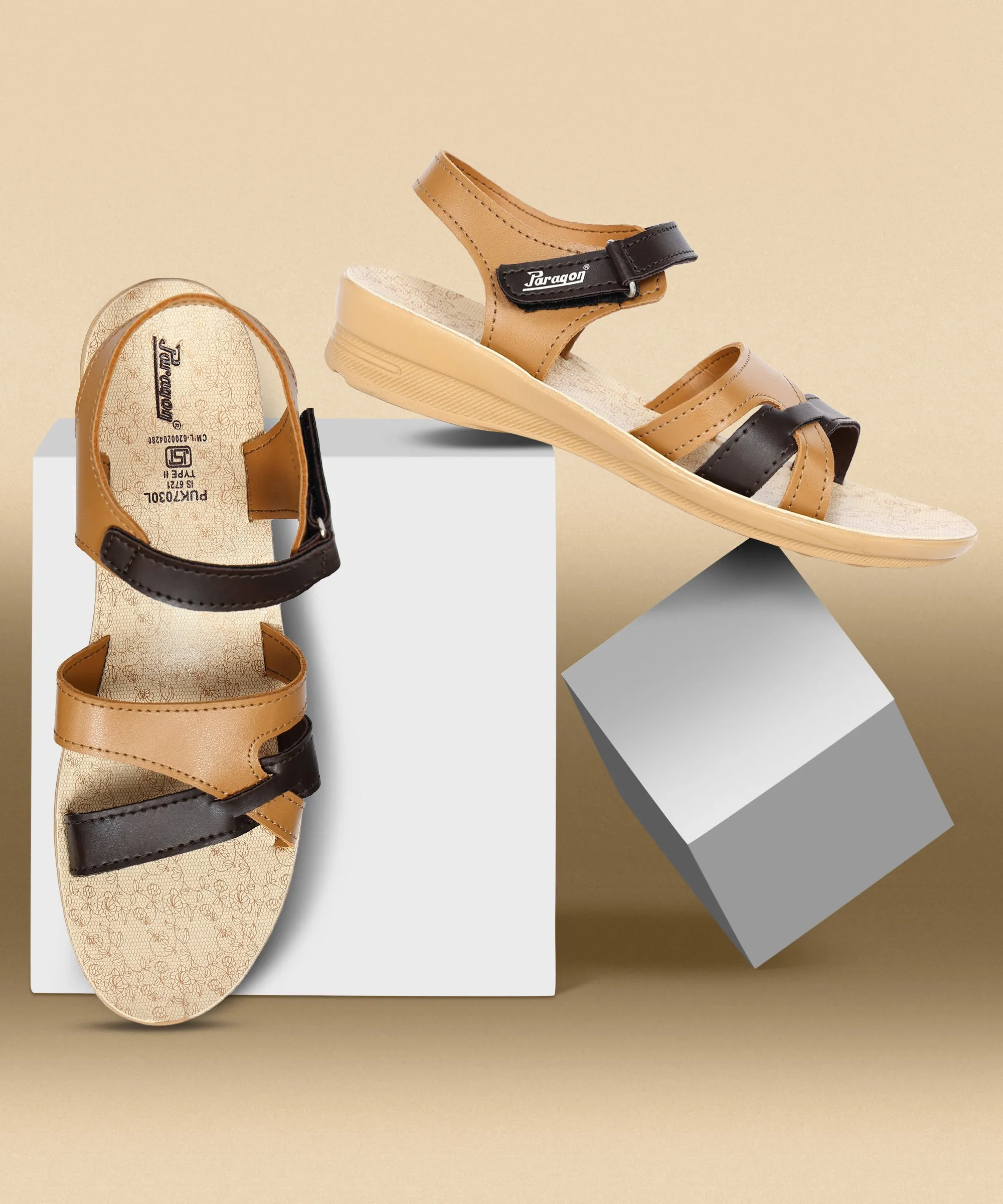 Paragon Women's Trendy Wedge Heel Sandals with Cushioned Sole and Sturdy Construction for Everyday Use Minimal Weight