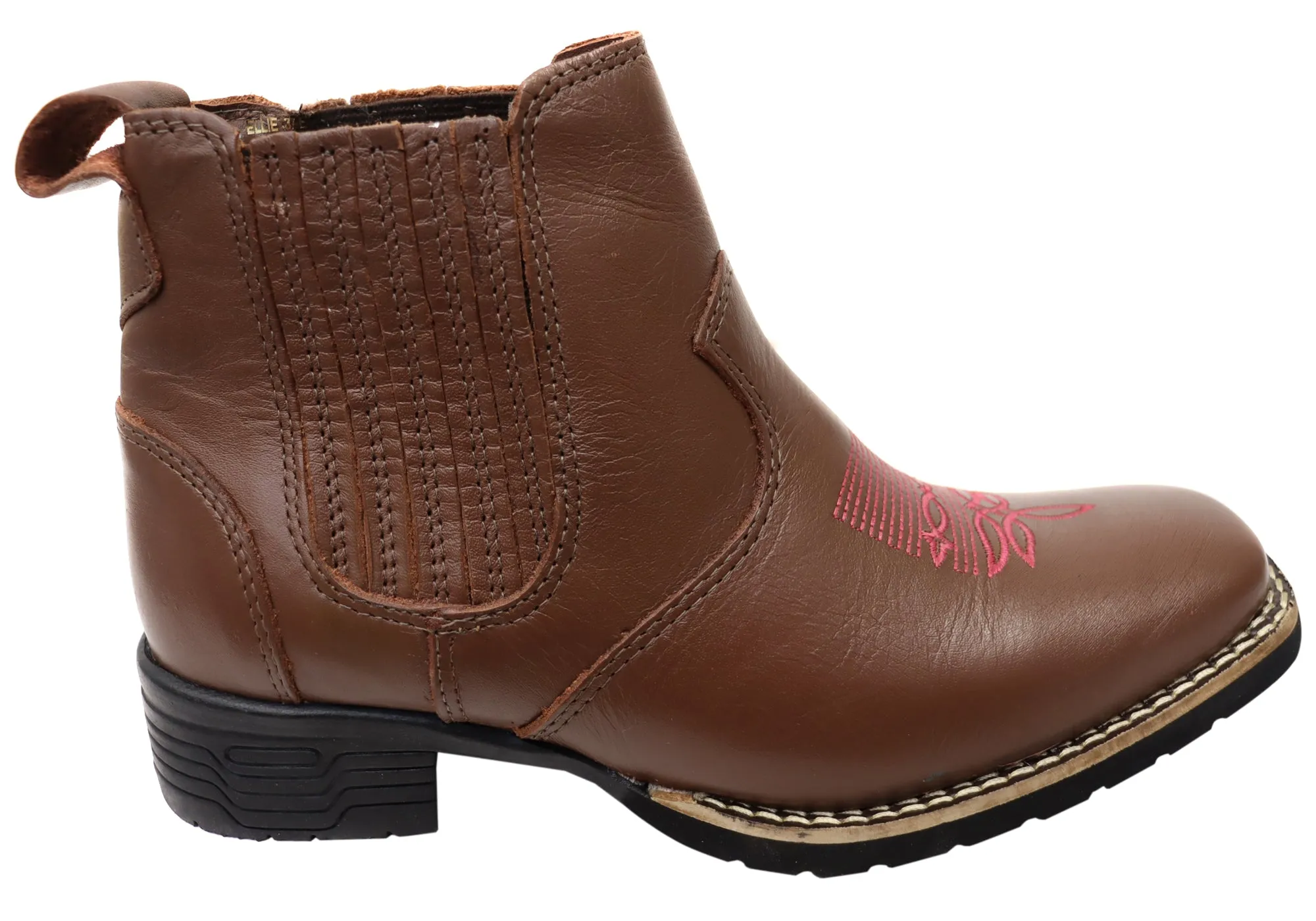 D Milton Ellie Womens Leather Western Cowboy Chelsea Ankle Boots Boho Mood Comfort Lining Trail Exploration
