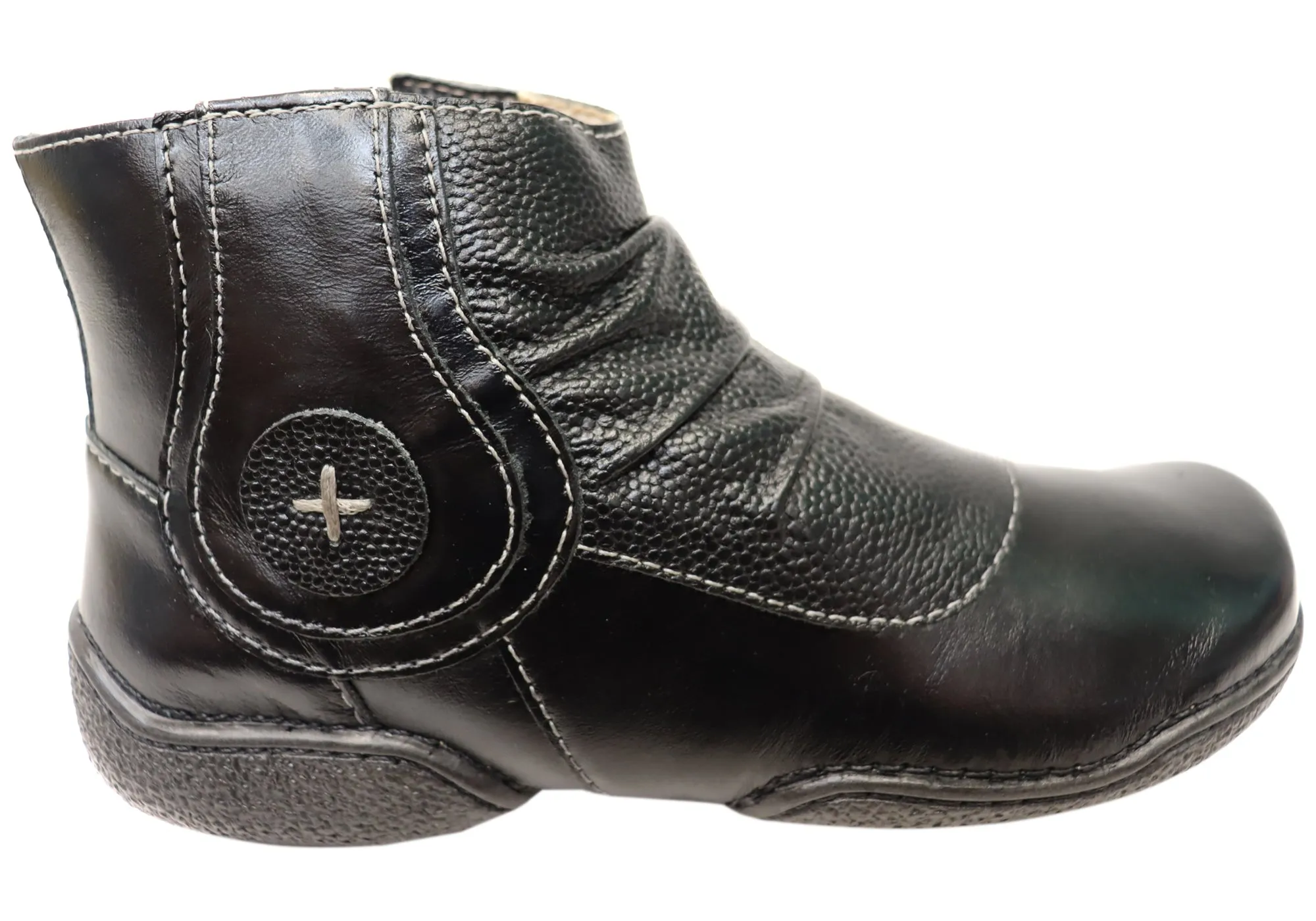 J Gean Luna Womens Comfortable Leather Ankle Boots Made In Brazil Easy on