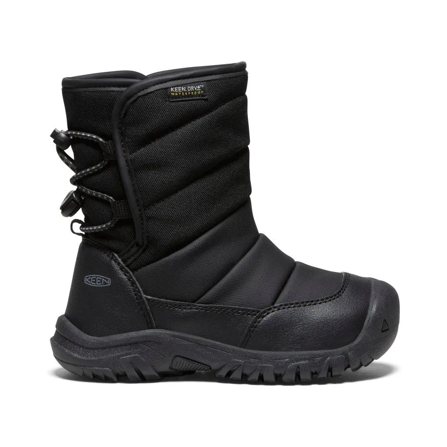Rugged Function Little Kids' Puffrider Waterproof Winter Boot  |  Black/Steel Grey