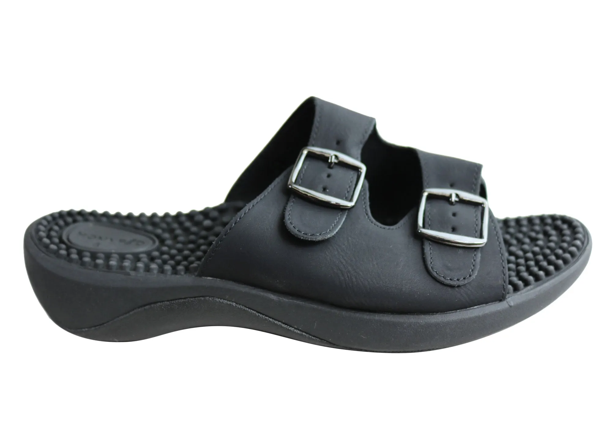 Green Fresh Homyped Womens Crest Massage Footbed Comfortable Slides Sandals