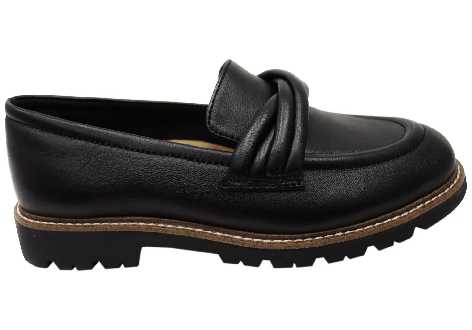 Comfortiva Lilac Womens Comfortable Leather Wide Fit Loafers Shoes Alley Path