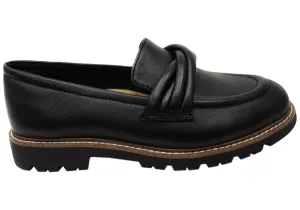 Comfortiva Lilac Womens Comfortable Leather Wide Fit Loafers Shoes Alley Path