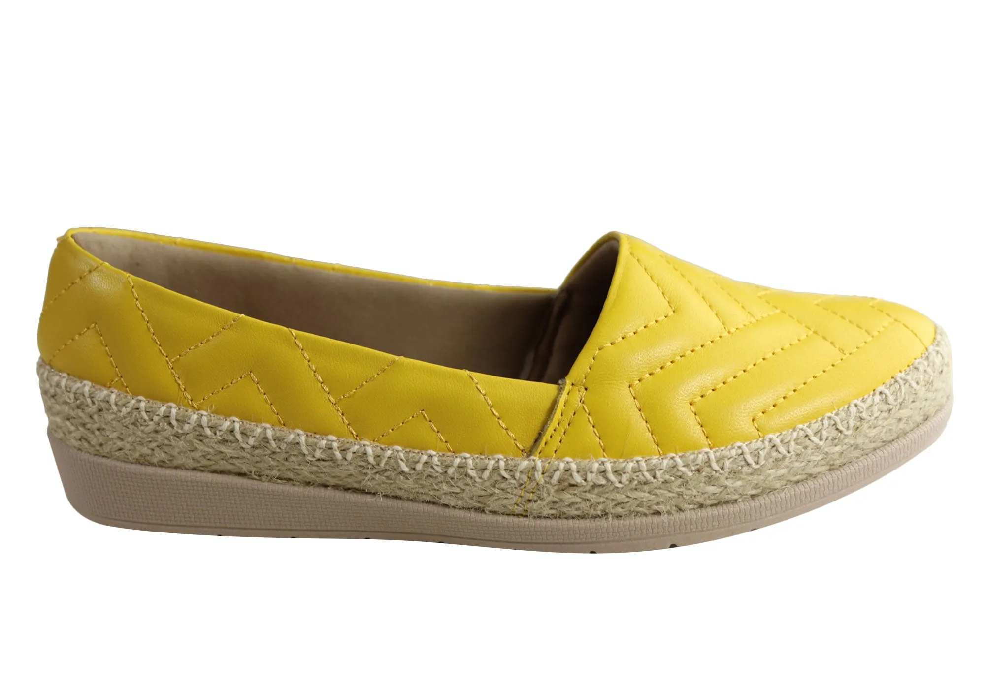 Usaflex April Womens Comfort Leather Espadrille Shoes Made In Brazil Timeless Comfort