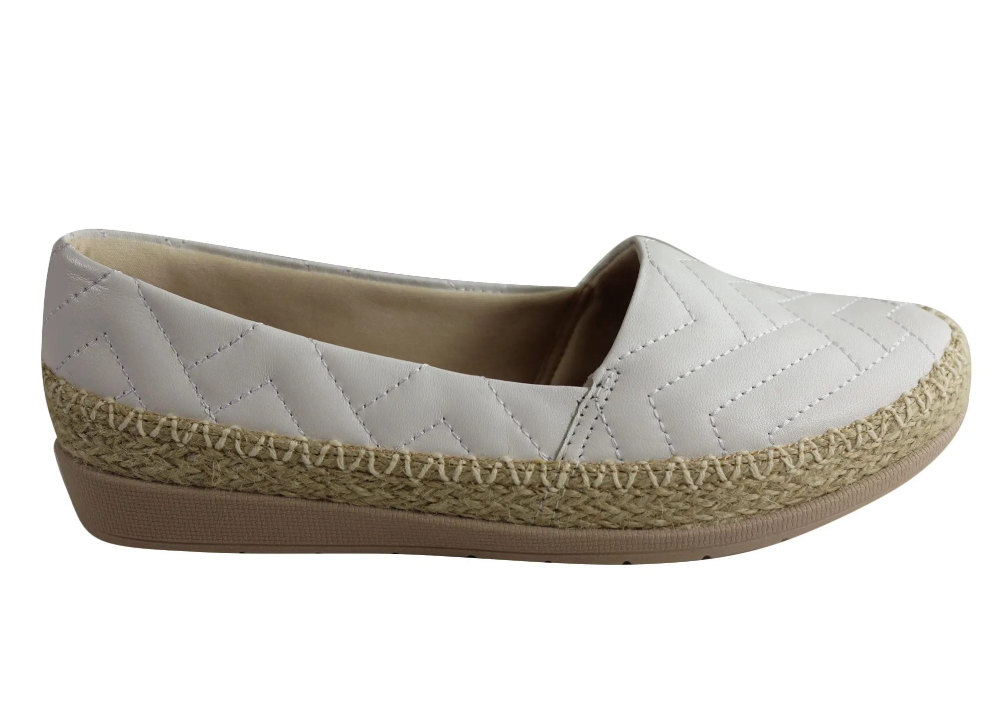 LightweightUpper Usaflex April Womens Comfort Leather Espadrille Shoes Made In Brazil