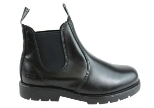Waterproof Cold Climate Seamless Comfort City Walking Roc Jumbuk Senior Older Boys/Mens Pull On Leather Boots
