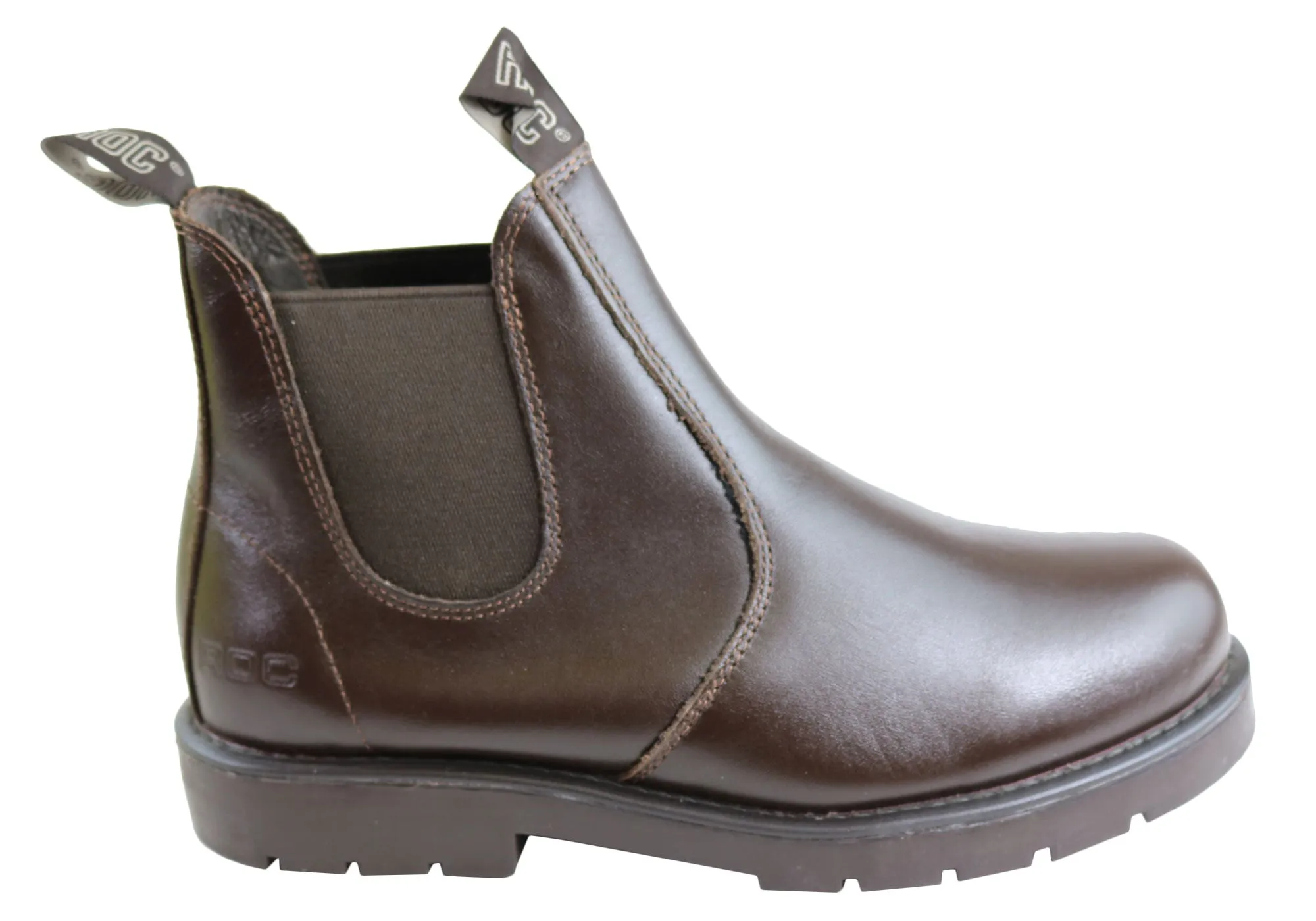 Roc Jumbuk Senior Older Boys/Mens Pull On Leather Boots Croc Look Mud Defense
