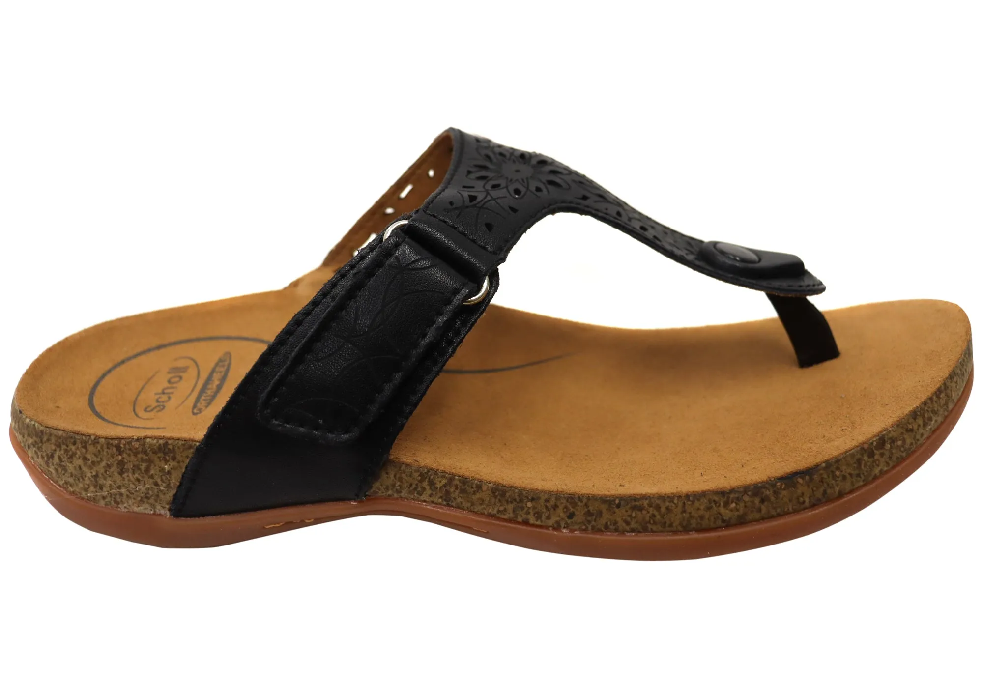 Scholl Orthaheel Amaya Womens Comfortable Supportive Thongs Adjust Strap Effortless Pair
