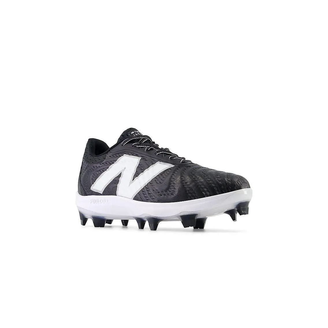 Petite Fit Forest Path New Balance Men's FuelCell 4040 V7 Molded Baseball Cleats - Black / Optic White - PL4040K7