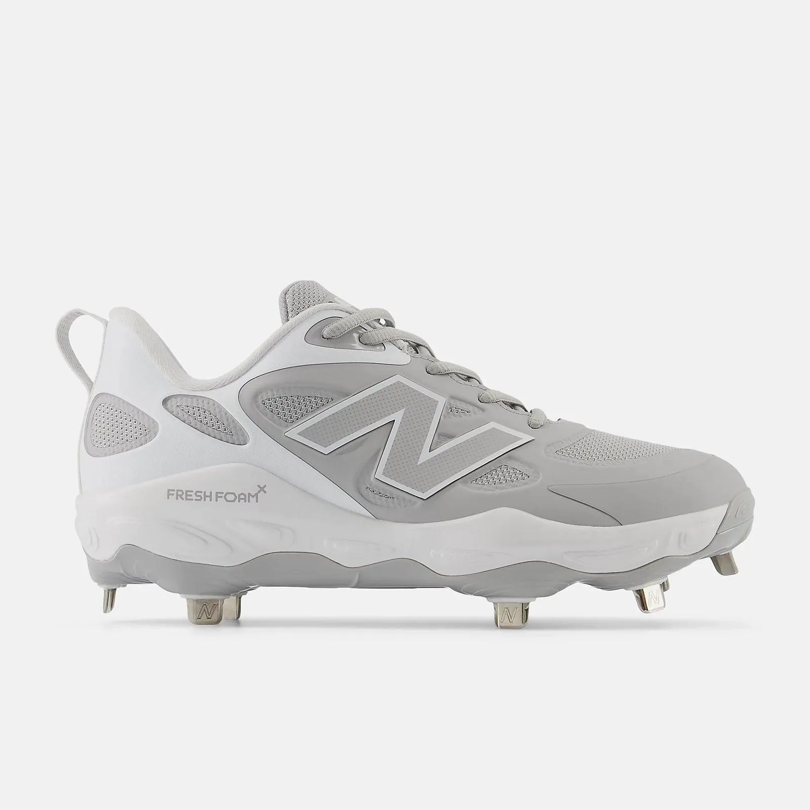 Core Flex Space Vibe New Balance Women's Fresh Foam X Velo v4 Metal Fastpitch Softball Cleats - Grey SMVELOG4