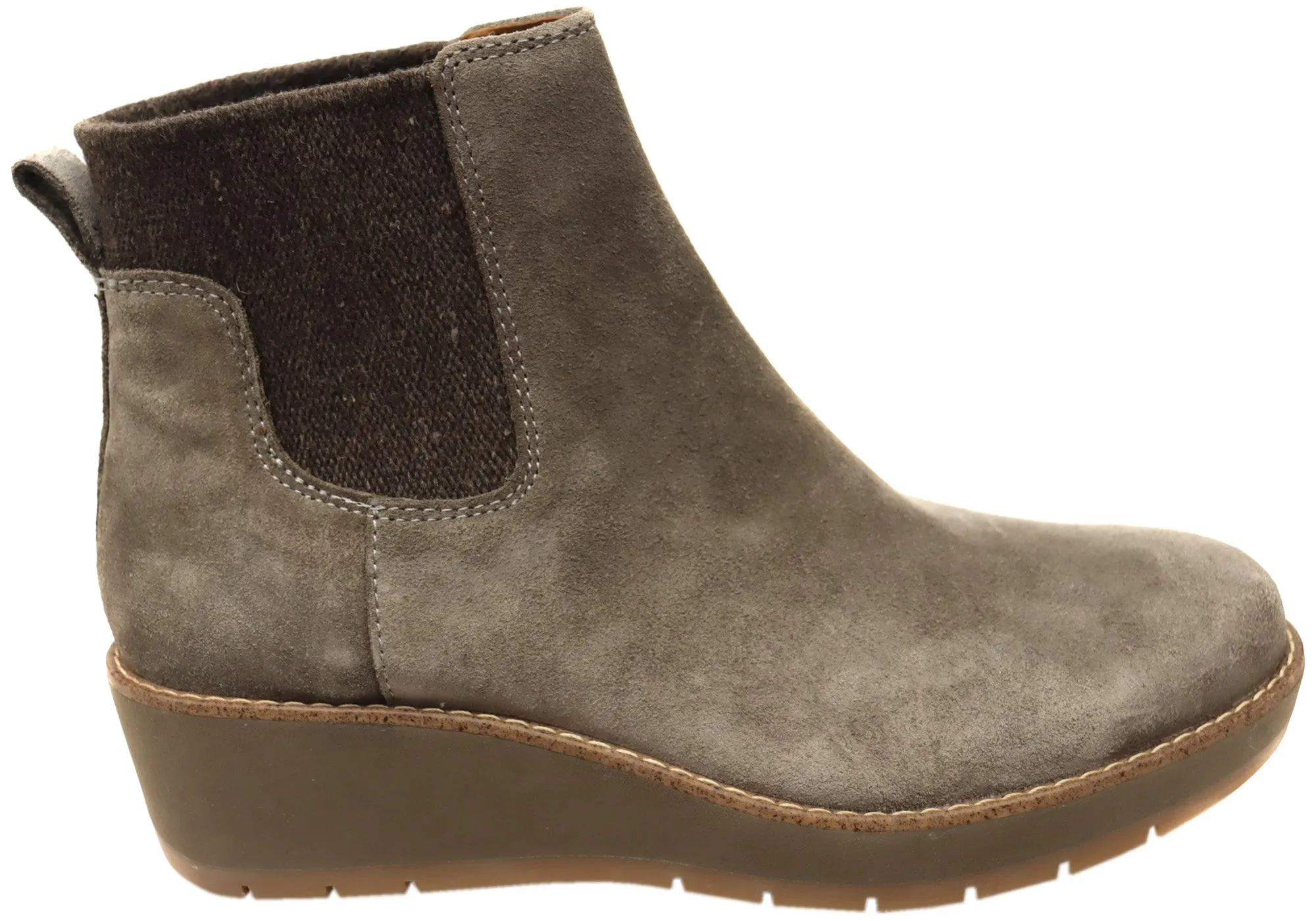 Cushioned Step Cold Weather Commuter heel cup Comfortiva Ferna Womens Comfortable Leather Wedge Ankle Boots