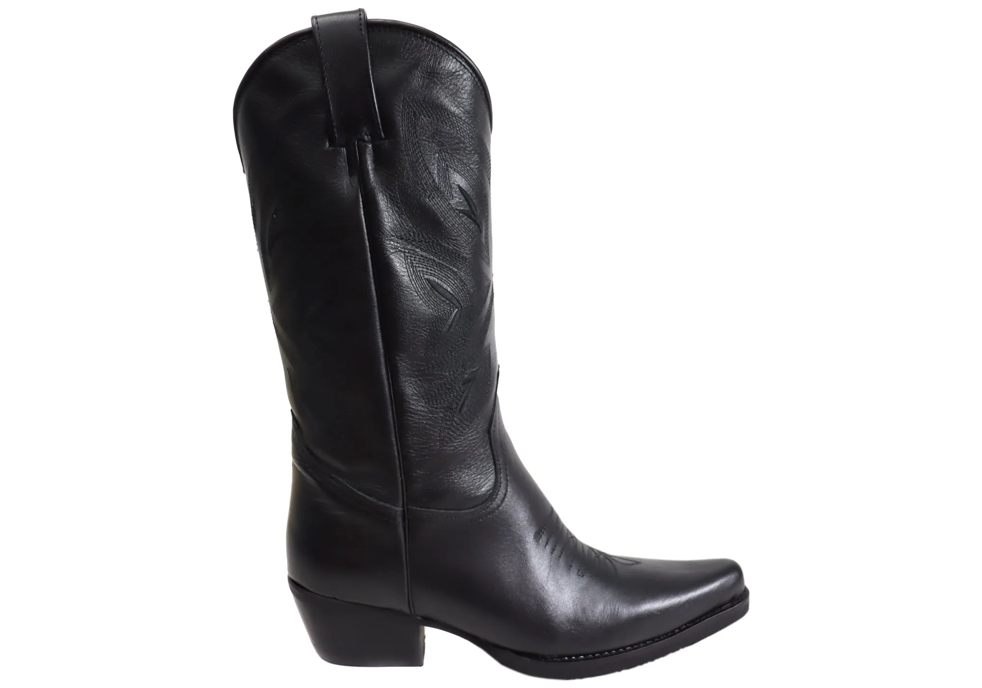 D Milton Delilah Womens Comfortable Leather Western Cowboy Boots Field Travel Comfort Insoles