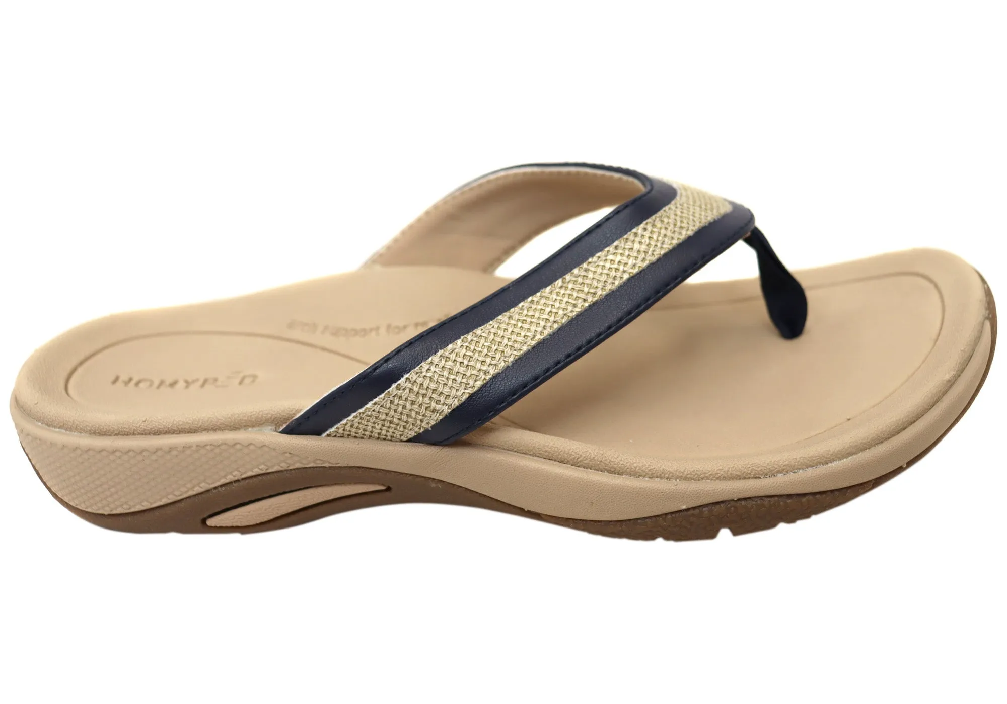 Velcro straps Homyped Inlet Stripe Womens Comfortable Supportive Thongs Sandals