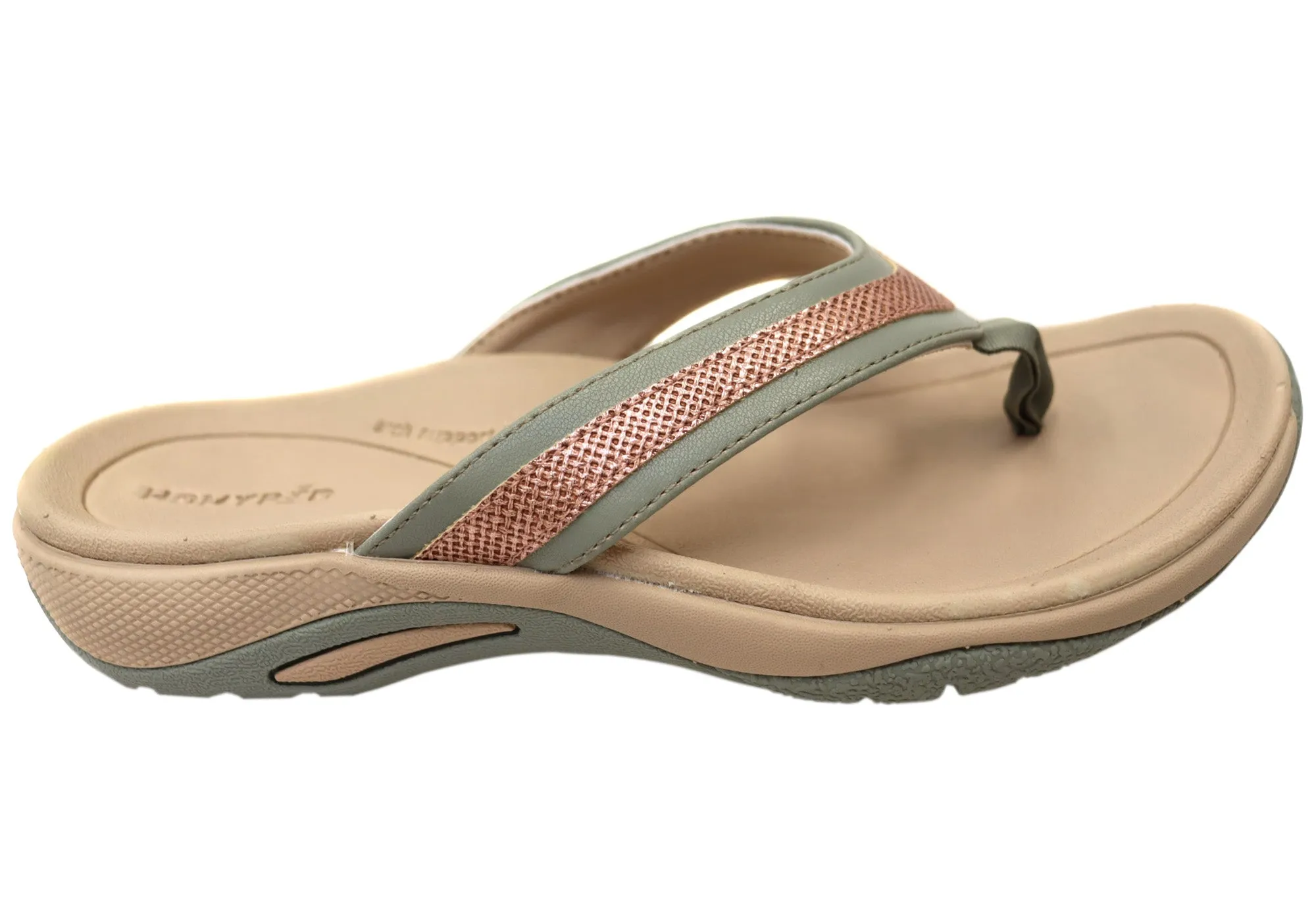 Homyped Inlet Stripe Womens Comfortable Supportive Thongs Sandals Retro Everyday Comfort