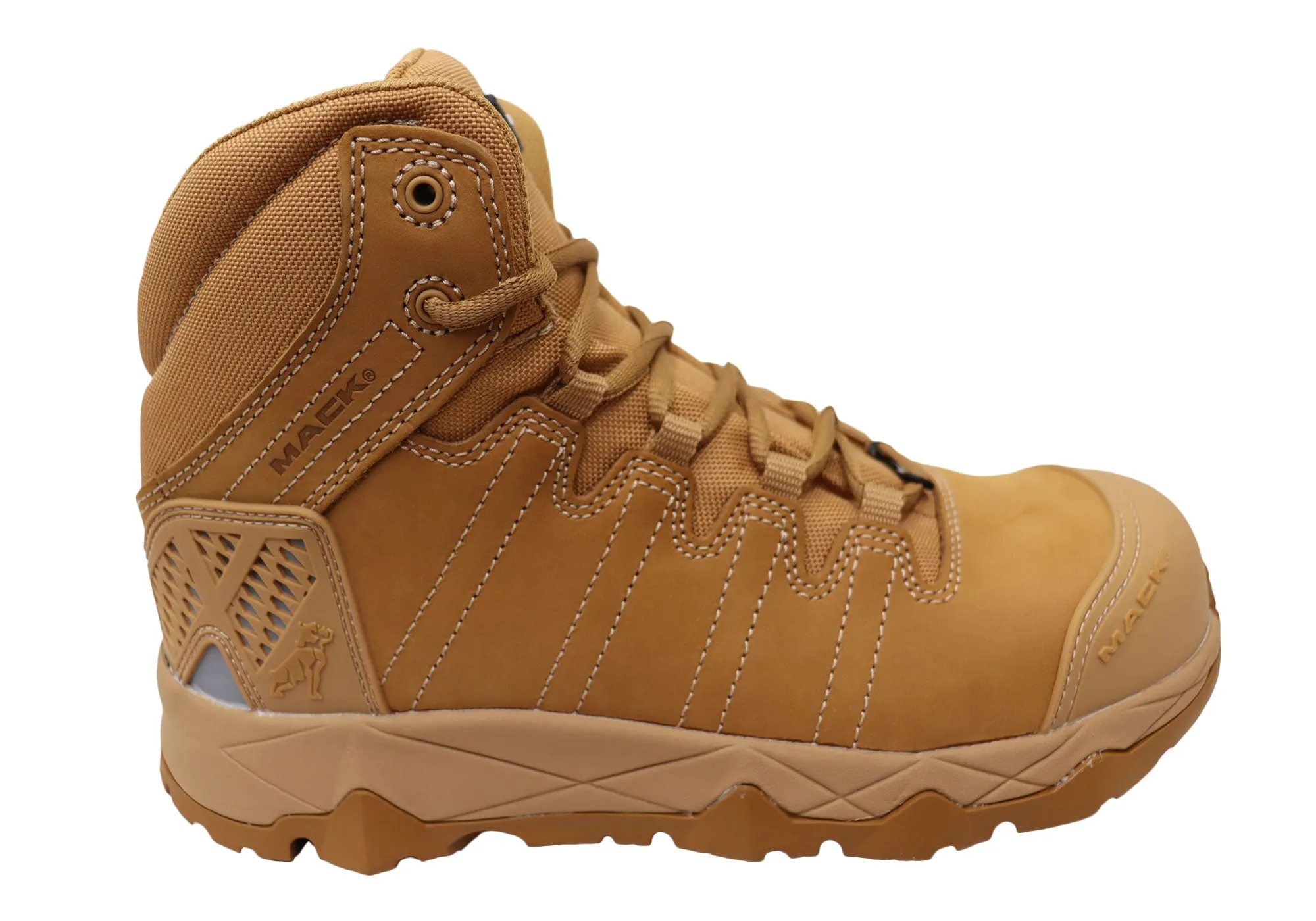 Stability Base Mack Mens Octane Leather Composite Toe Safety Boots With Zip