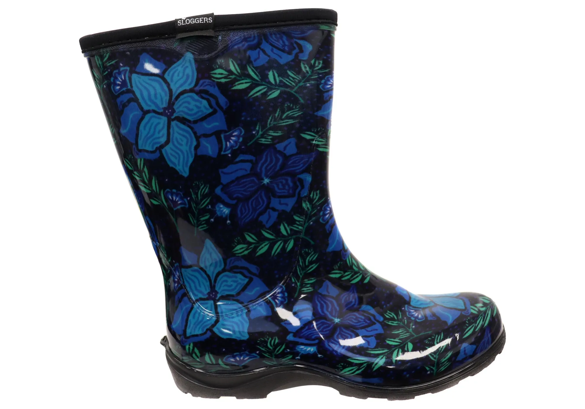 Sloggers Comfortable Womens Splash Gum Boots Spring Surprise Blue Padded Interior Rainy Day Commuter