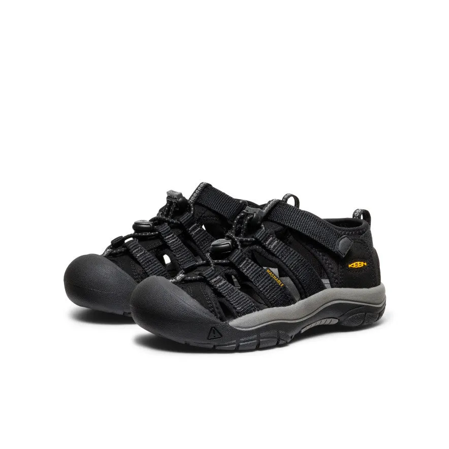 Little Kids' Newport H2  |  Black/KEEN Yellow Tropical Leaf Closed Design