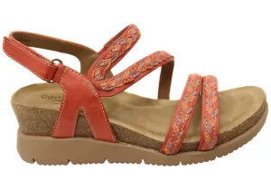 Comfortiva Silvia Womens Comfort Footbed Wide Fit Leather Sandals Outdoor Fun High Heel