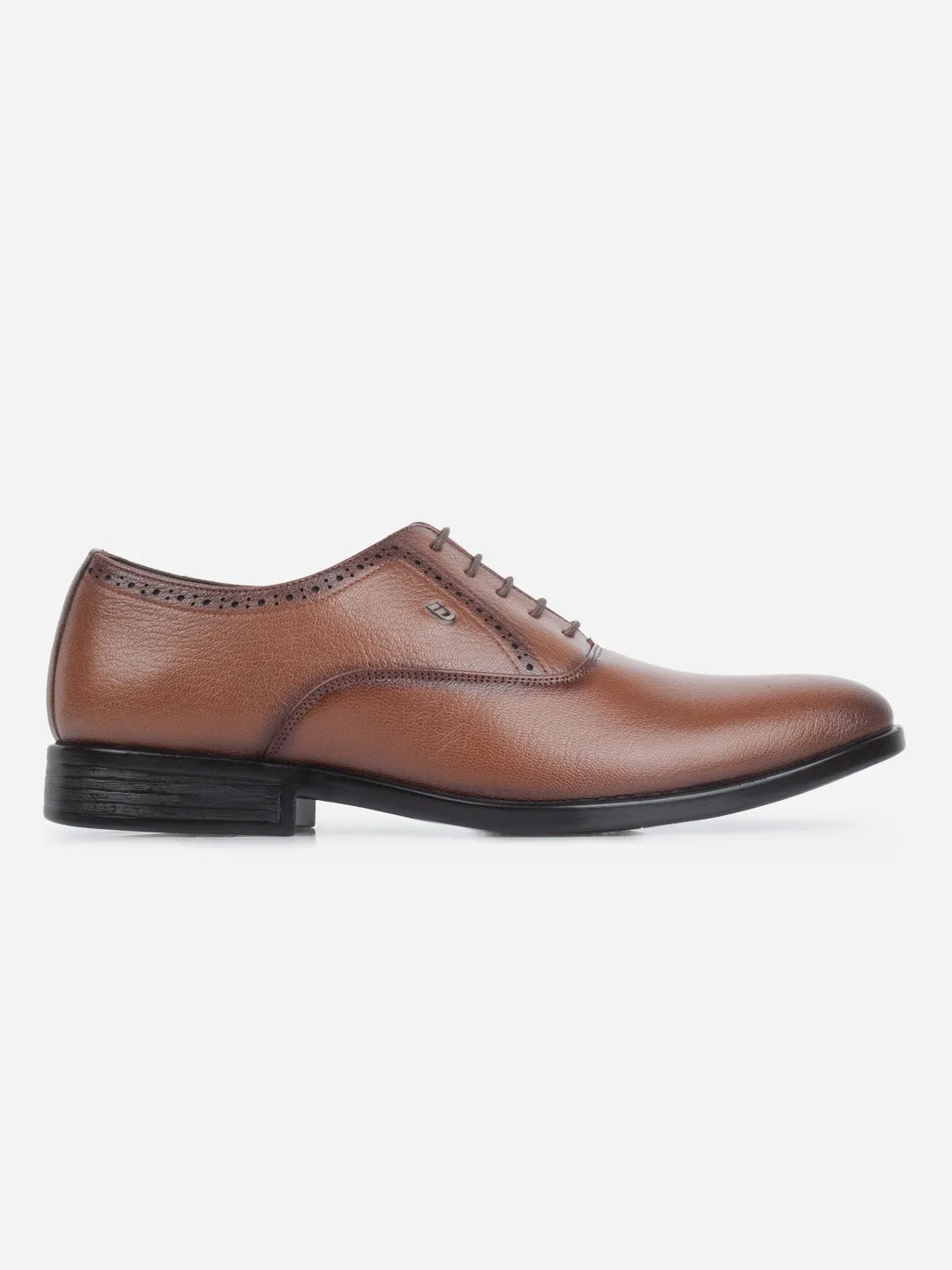 Men's Tan Round Toe Slip On Formal (ID2244) Detail Work Classic Style