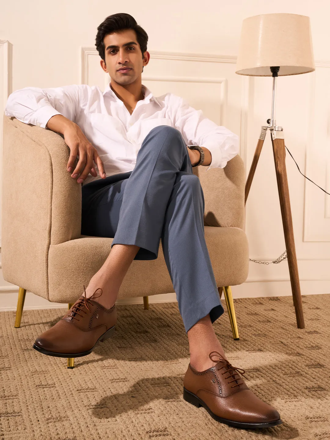 Men's Tan Round Toe Slip On Formal (ID2244) City Walk