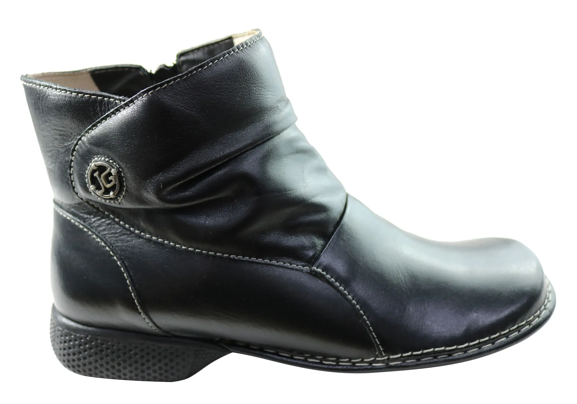 BreathableMesh J Gean Cove Womens Comfortable Leather Ankle Boots Made In Brazil