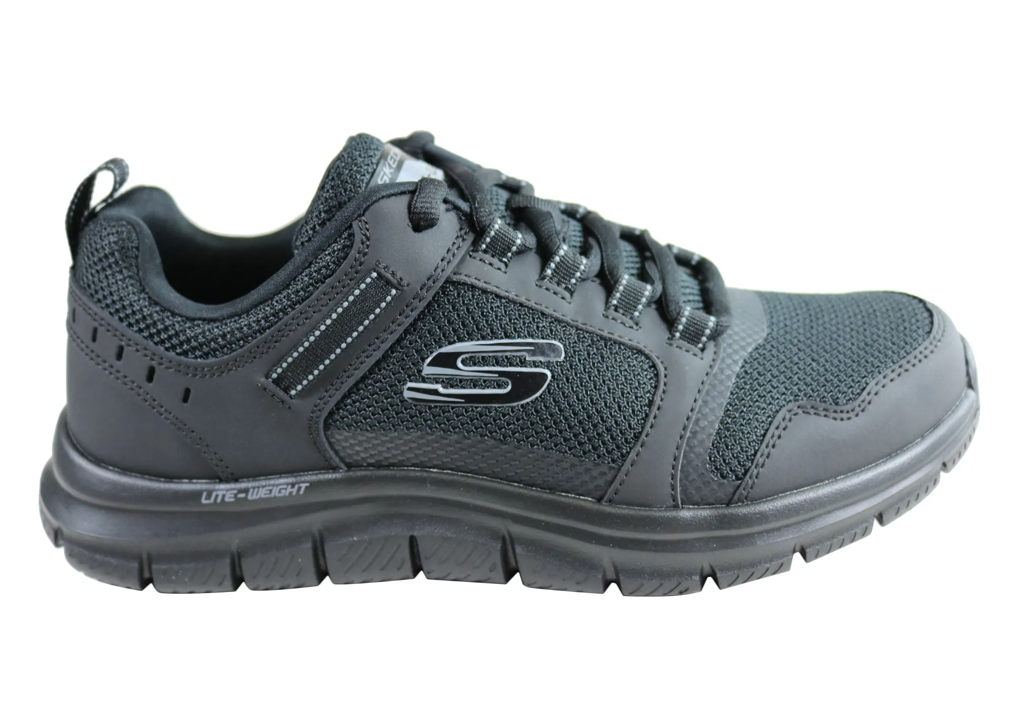 Flat Sole Skechers Mens Track Knockhill Comfortable Memory Foam Shoes