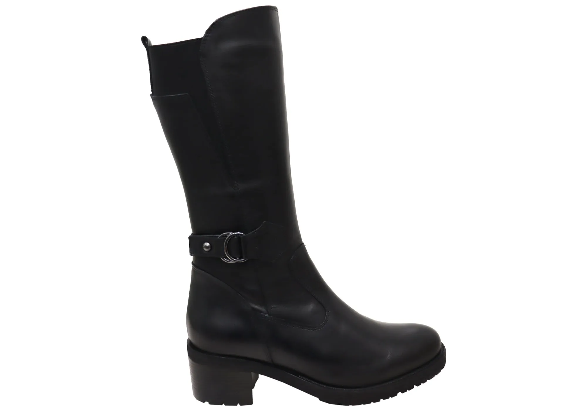 Orizonte Camdera Womens European Comfortable Leather Mid Calf Boots Good Grip Soldier