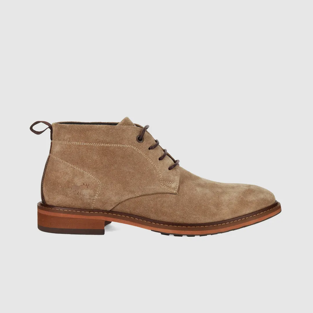 Wild Edge Superior Design Clapton Lace Up Boots Beige Suede