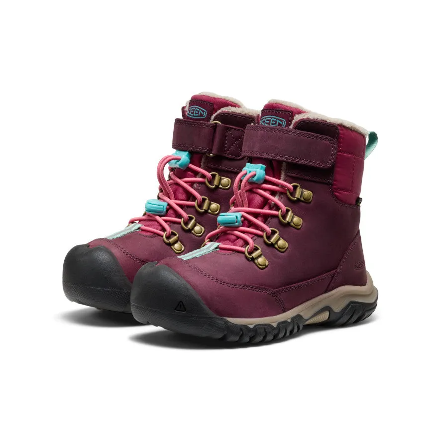 Little Kids' Kanibou Waterproof Winter Boot  |  Fig/Pink Lemonade Comfort Lining Hiking Trails Weekend Fit