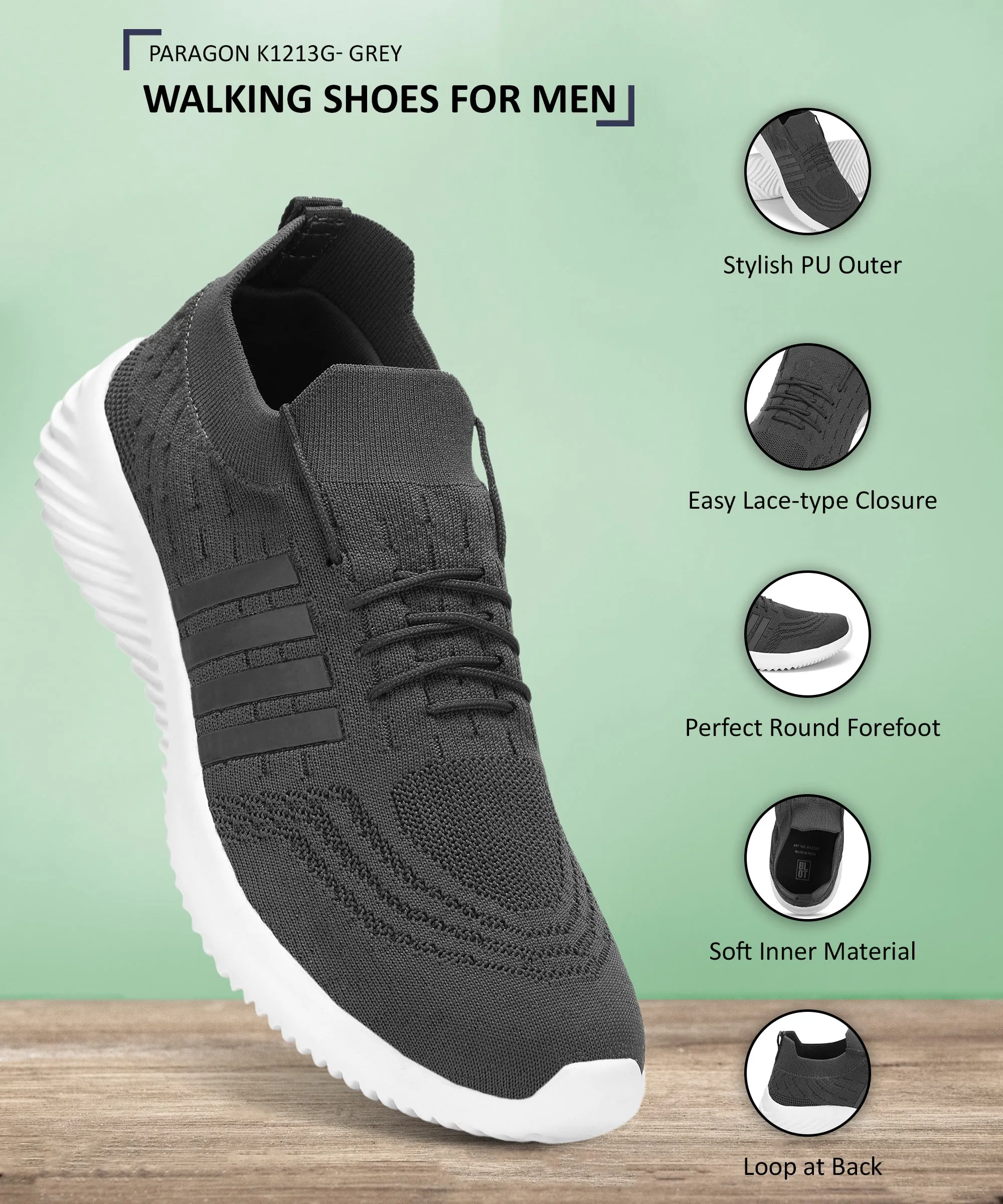 Practical Design Paragon  K1213G Men Walking, Running, Training, Cricket, Gym, Sports Shoes | Athletic Shoes with Comfortable Cushioned Sole for Daily Outdoor Use