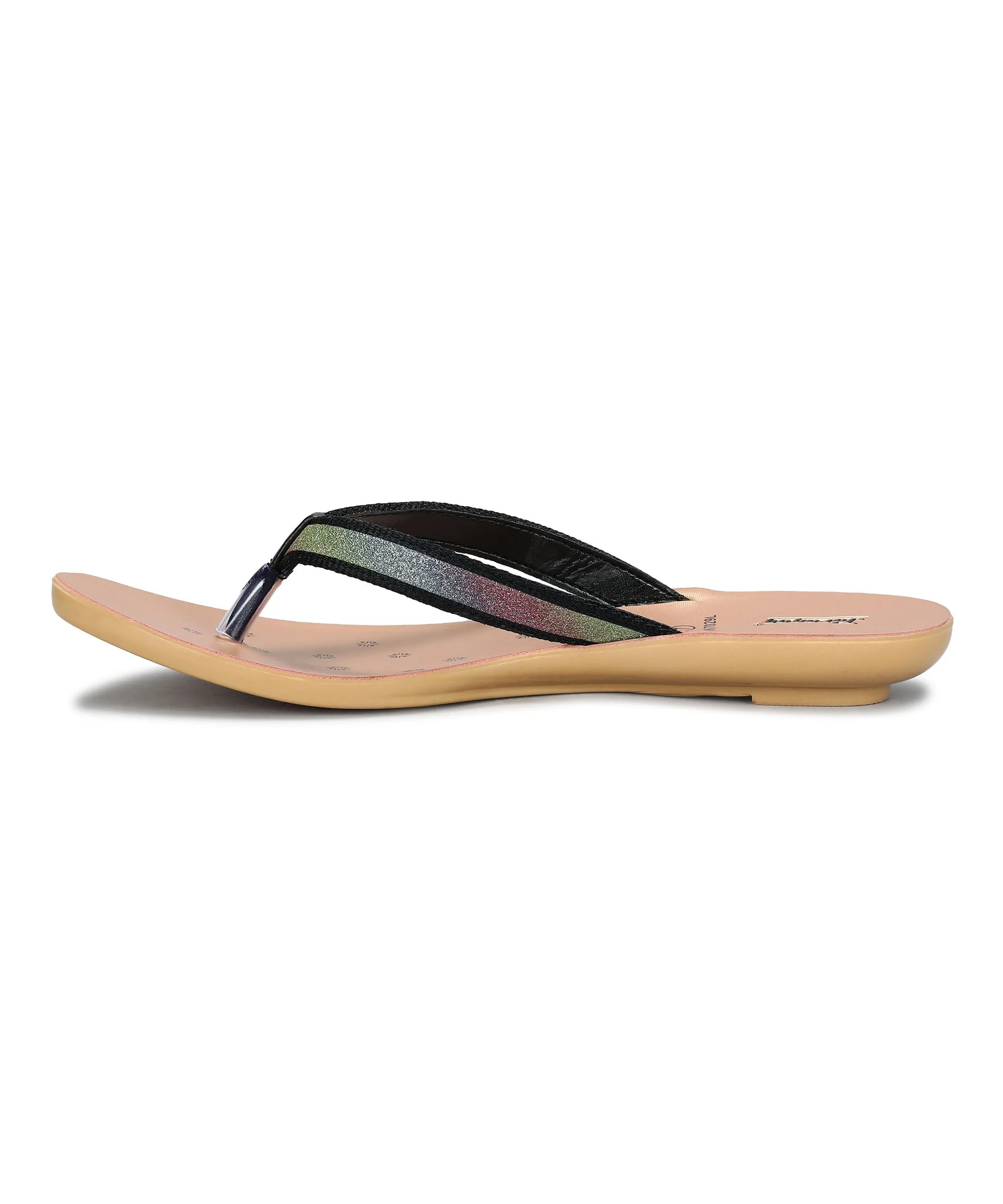 Paragon Women's Slip On Flat Black Sandals | Durable Dailywear Sandals Practical Design