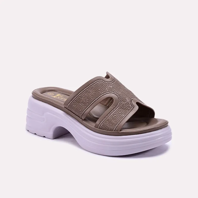 Heel Safe Brown Thick Sole Slippers 0412932