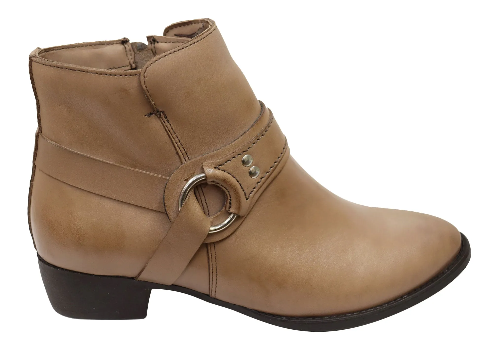 Via Paula Lisa Womens Comfortable Brazilian Leather Ankle Boots Work Function