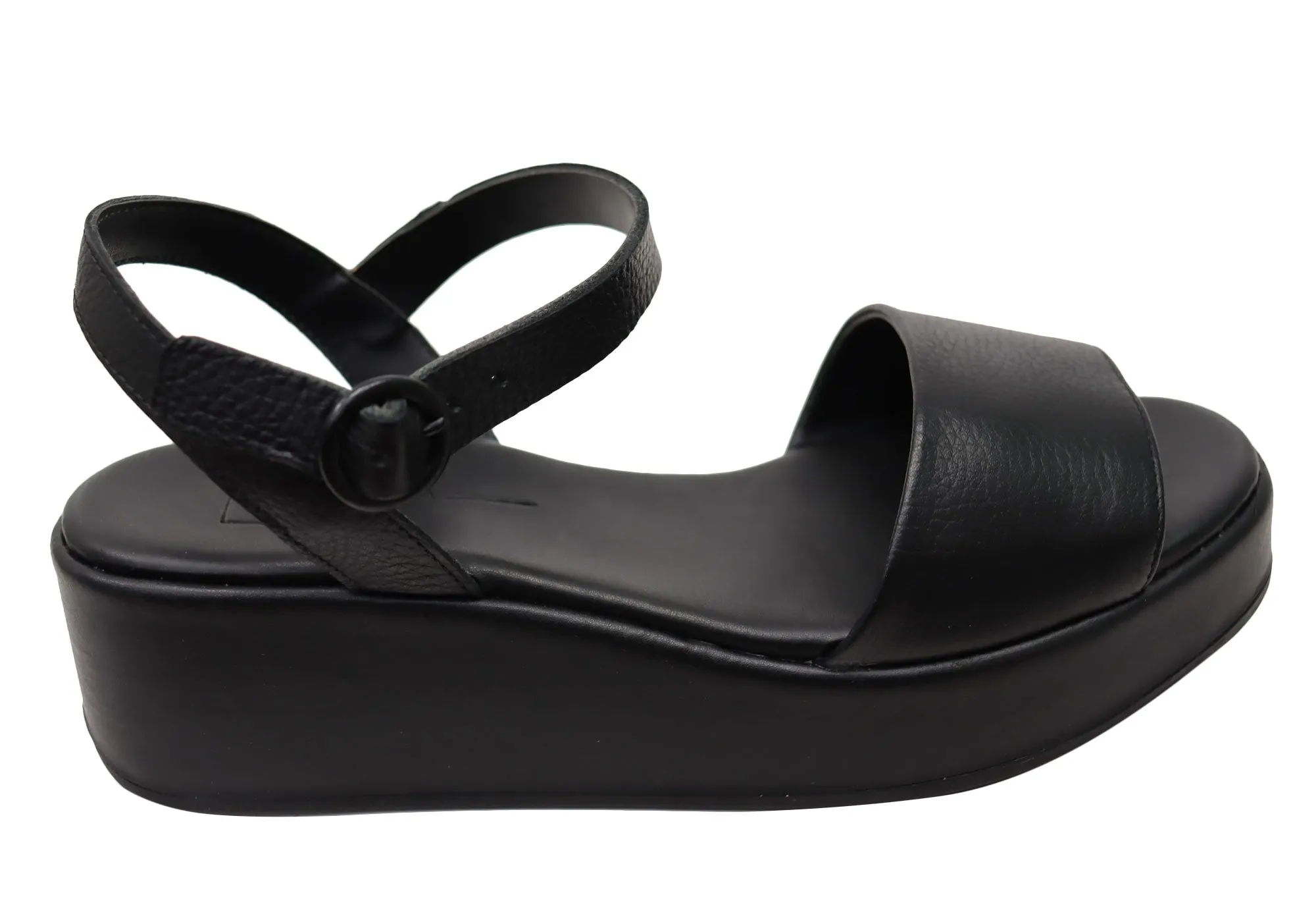 Via Paula Silvia Womens Brazilian Comfort Leather Platform Sandals Flexible Outdoor Shoes