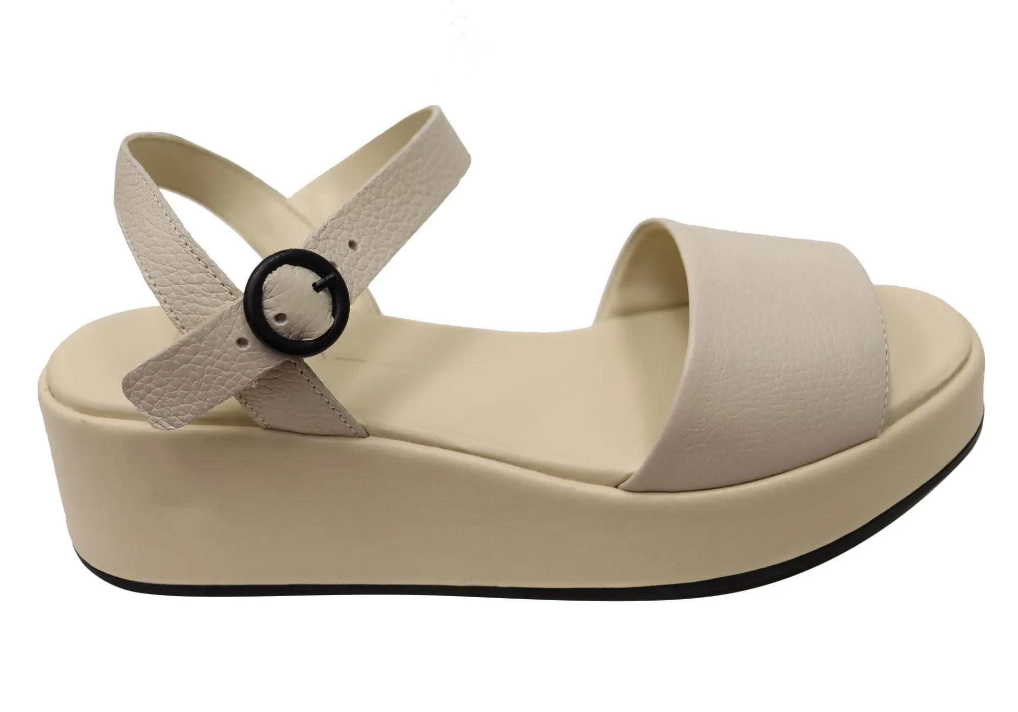 Chill Walk Toe Free Via Paula Silvia Womens Brazilian Comfort Leather Platform Sandals