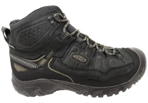 Fast Step Thermal Core All Day Wear Keen Mens Targhee IV Mid Waterproof Hiking Boots Triple Black