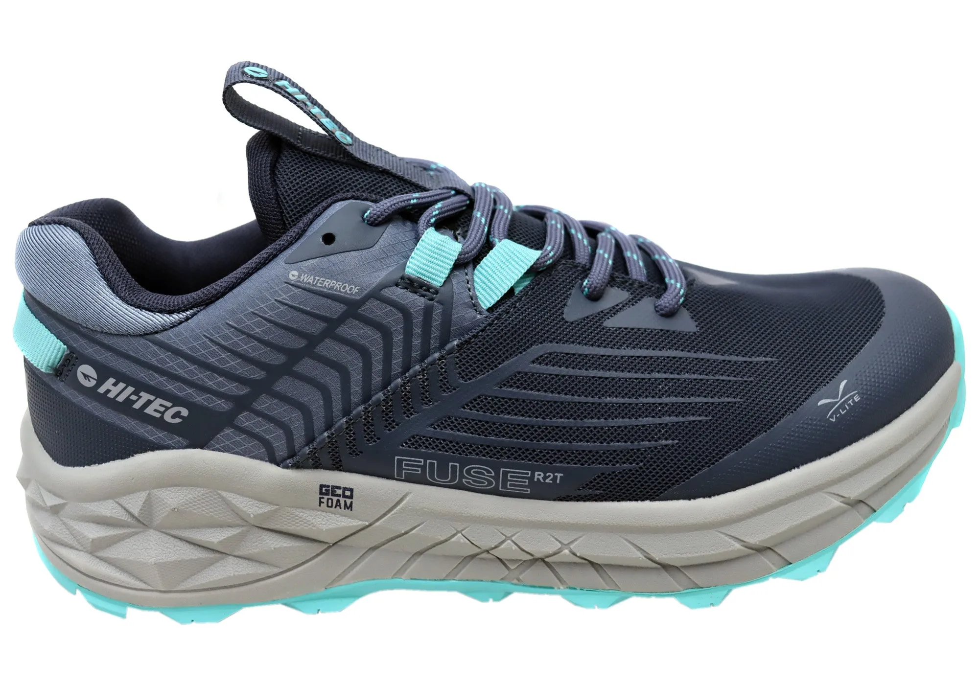 Foam Texture Hi Tec Womens Geo Fuse Low Waterproof Comfortable Hiking Shoes