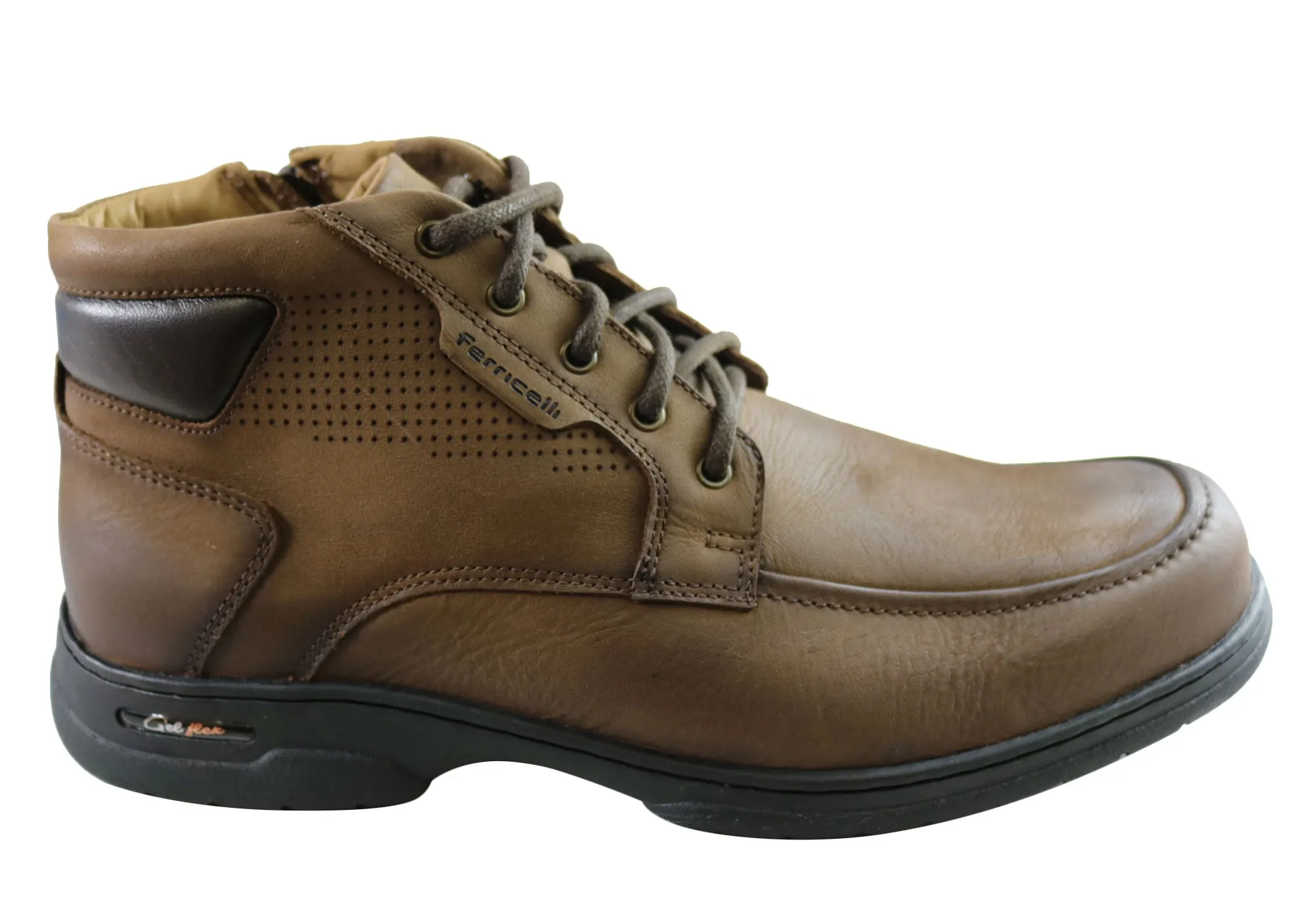 Anti Abrasion Outdoor Ready Ferricelli Banks Mens Leather Gel Flex Comfort Boots Made In Brazil