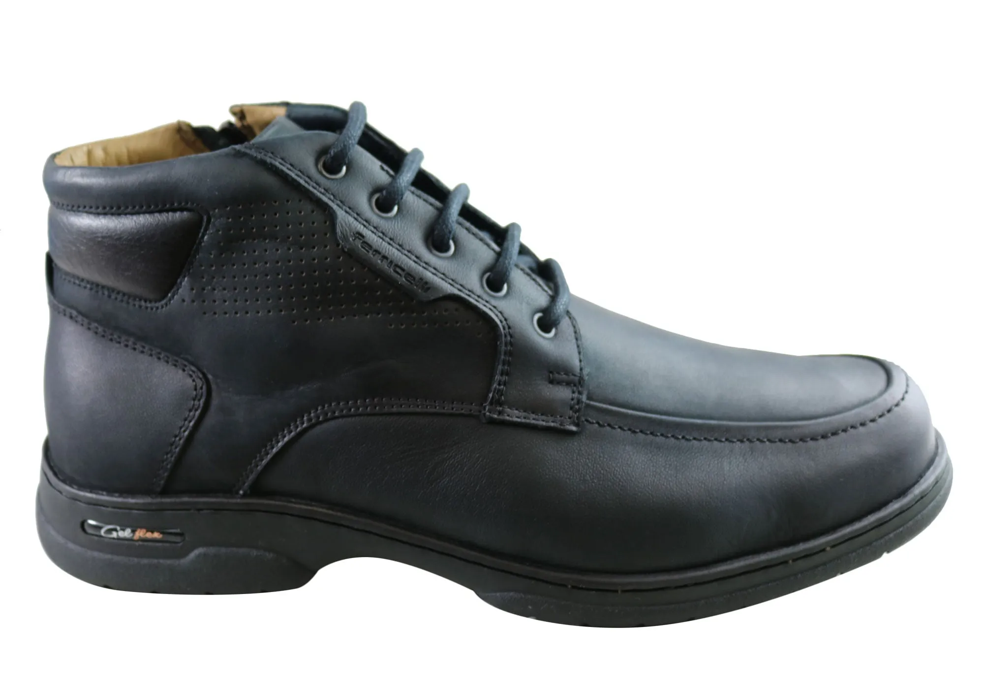 Ferricelli Banks Mens Leather Gel Flex Comfort Boots Made In Brazil Anti   Static Quick Drying Cold Weather Commuter