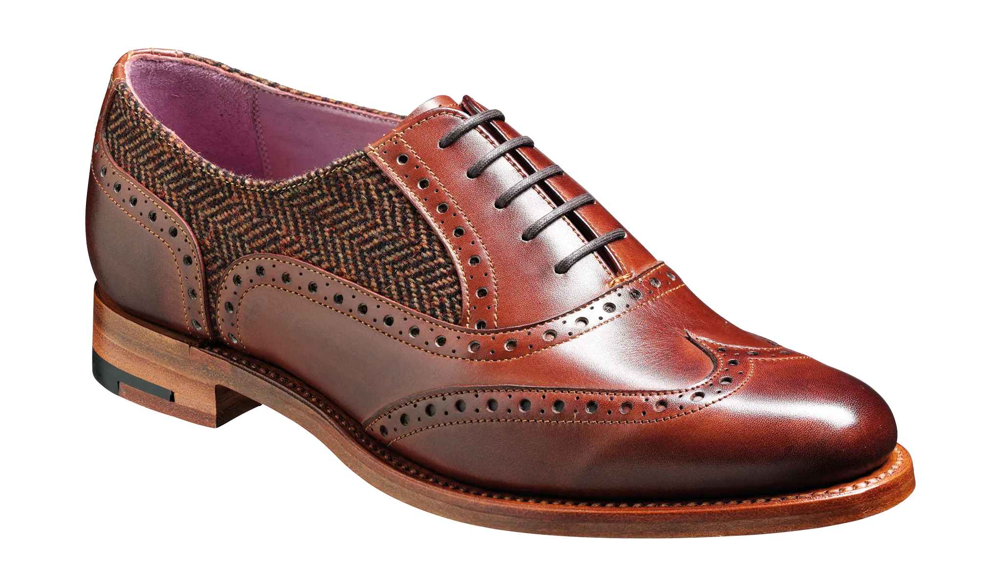 Freya - Walnut Calf / Brown Tweed Breathable mesh