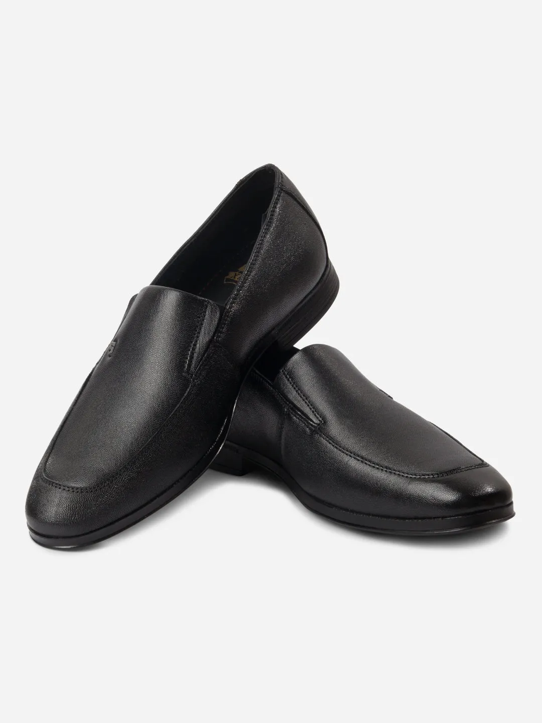 Stretchable Material Premium Footwear Men's Black Regular Toe Slip On Formal (ID6114)