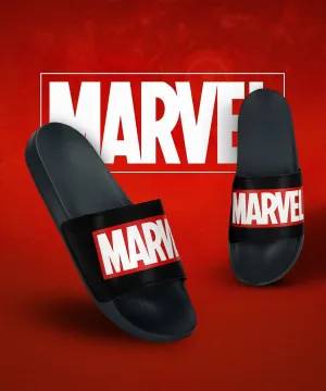 Outdoor Slip Marvel EVMK10922G Men's Black Sliders | Trendy Sliders with Durable & Cushioned Sole Construction | Waterproof & Lightweight, Perfect for Everyday Casual Wear
