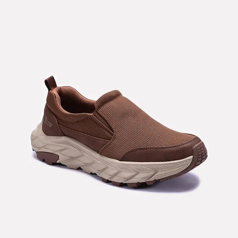 Brown Slip On Chunky Sneakers 0120564 Comfy Days Stylish Look