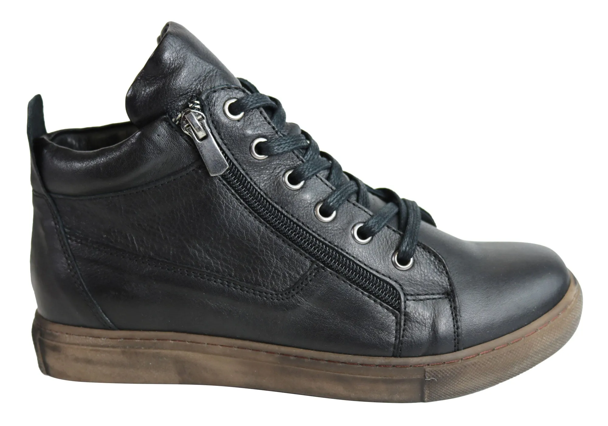 Cabello Comfort EG1570 Womens Flat Leather European Ankle Boots Dust Guard