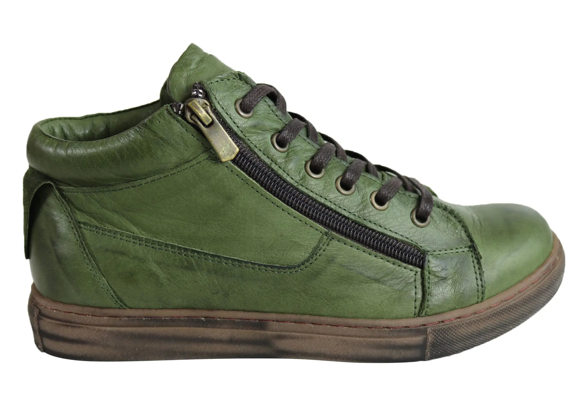 Cabello Comfort EG1570 Womens Flat Leather European Ankle Boots Young Professional Easy to Wear
