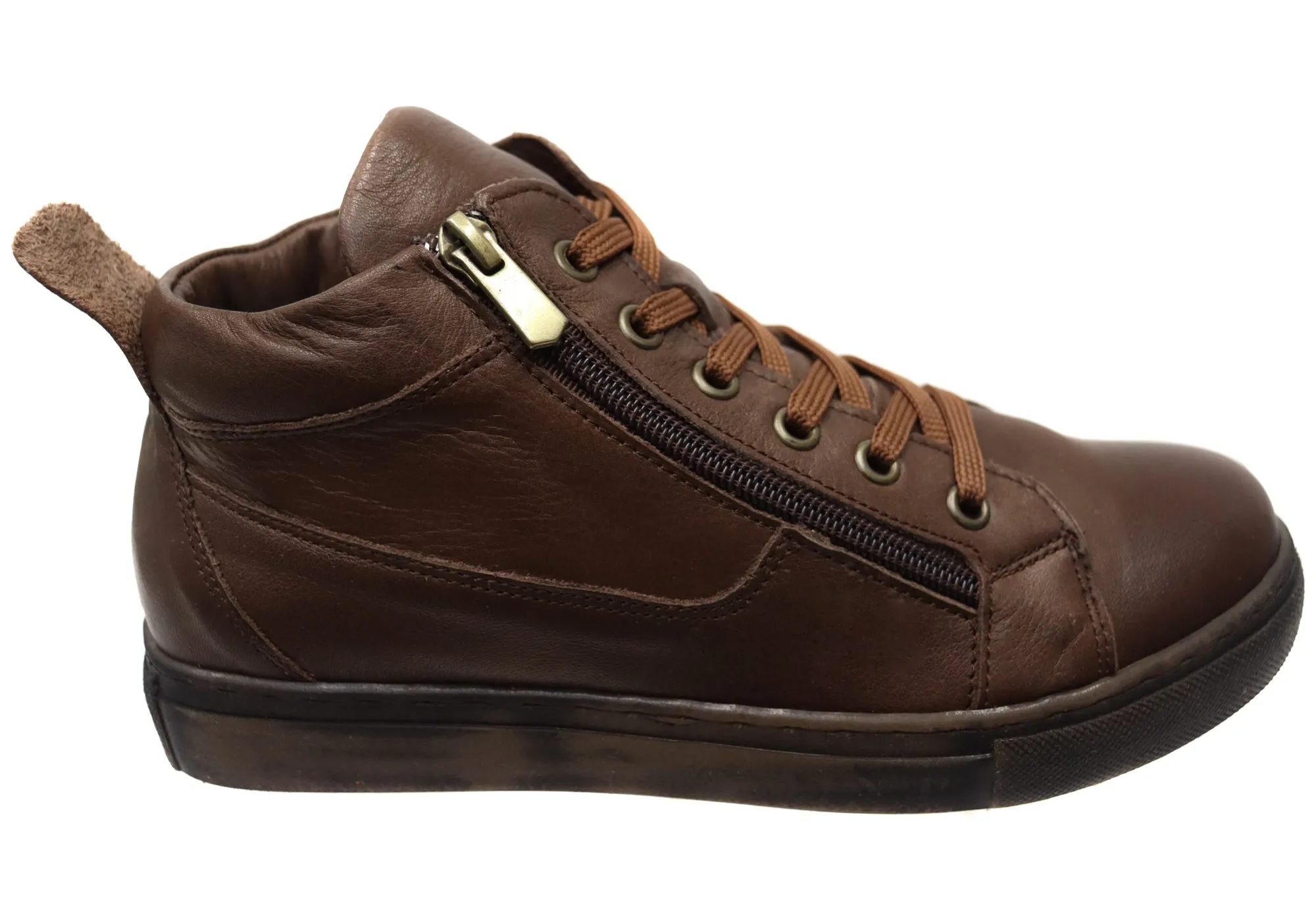 Cabello Comfort EG1570 Womens Flat Leather European Ankle Boots On-the-Go Wear Winter Protection
